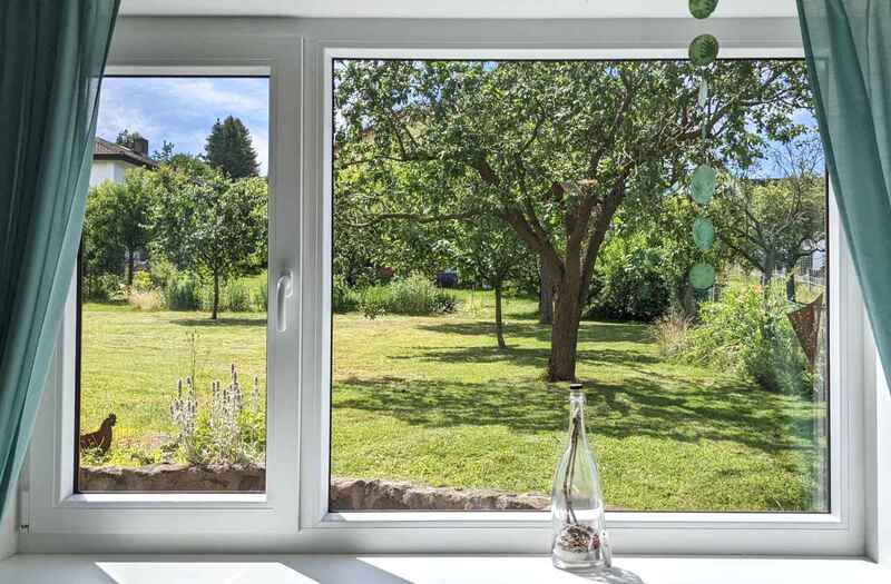 Blick aus dem Wohnzimmerfenster